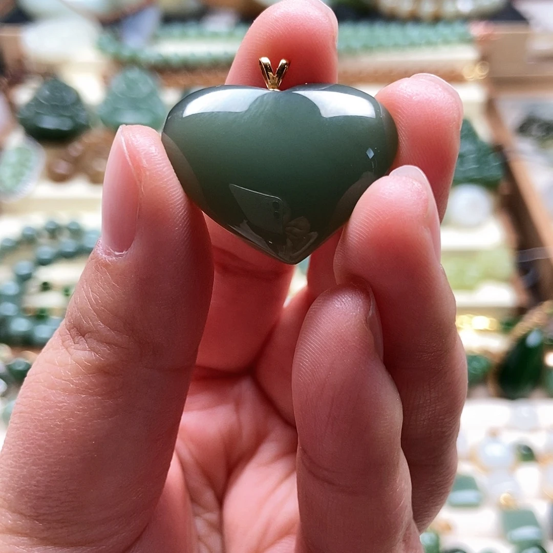 吊坠(不含链)18K金镶嵌和田玉