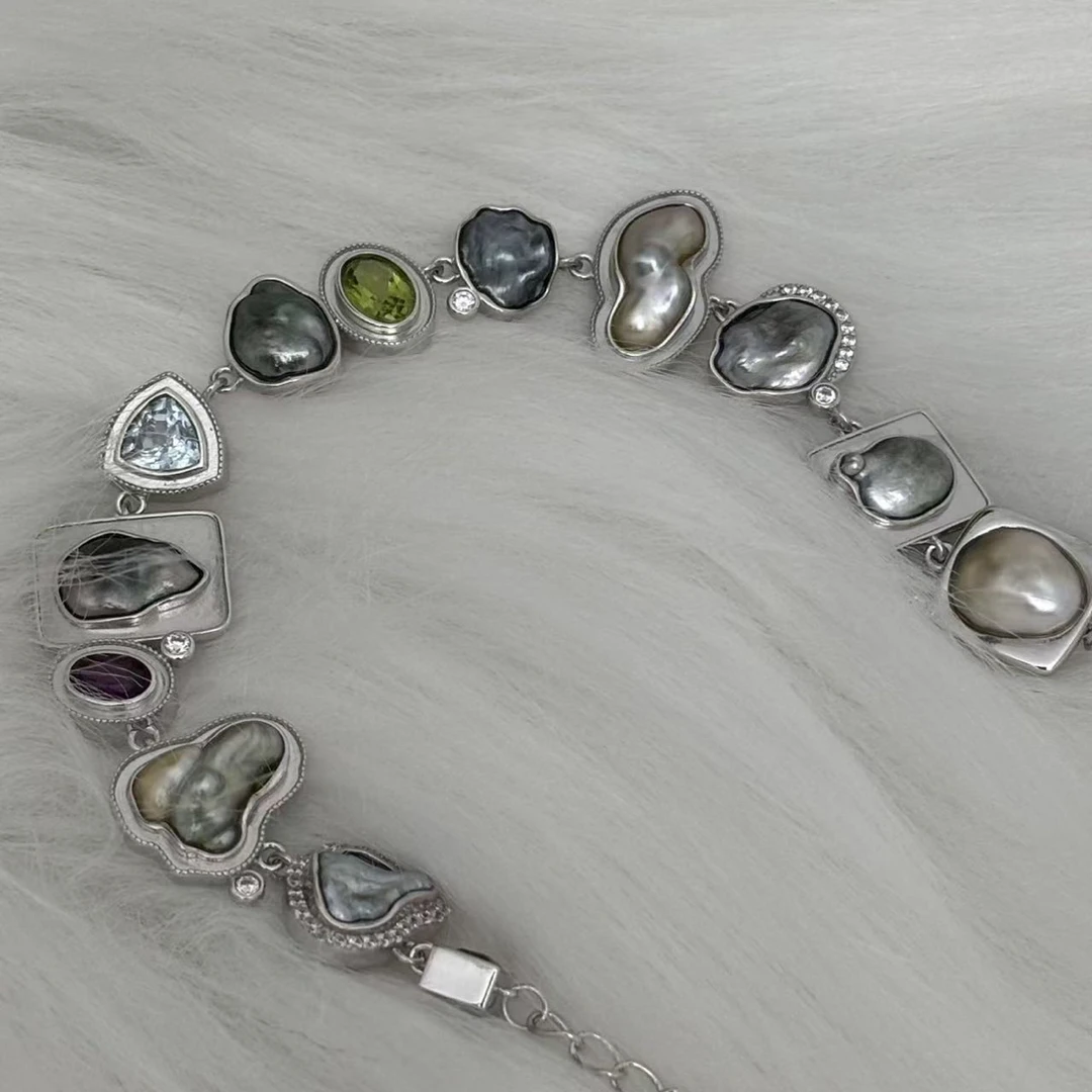 海水珍珠keshi手链