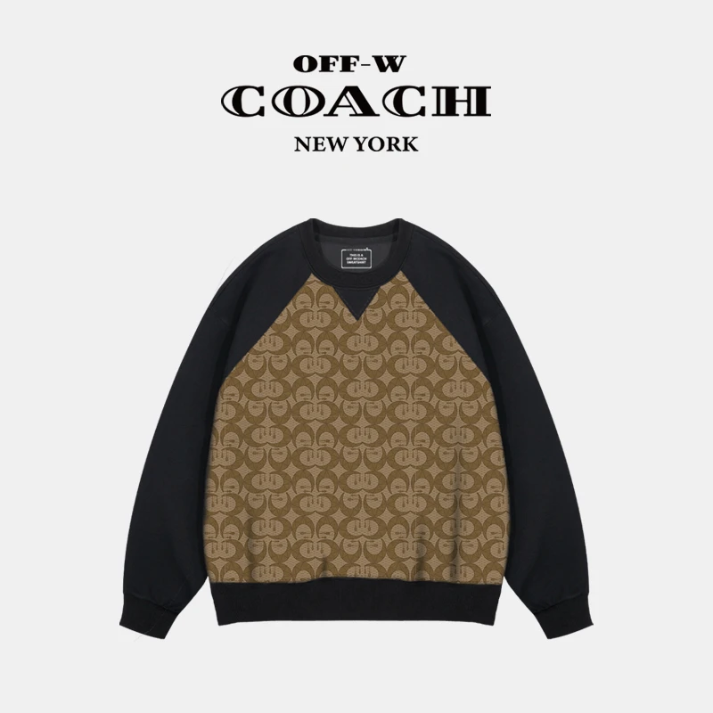 OFF-WCOACH 高奢潮牌长袖圆领美式圆领卫衣卫衣秋冬失序混搭风