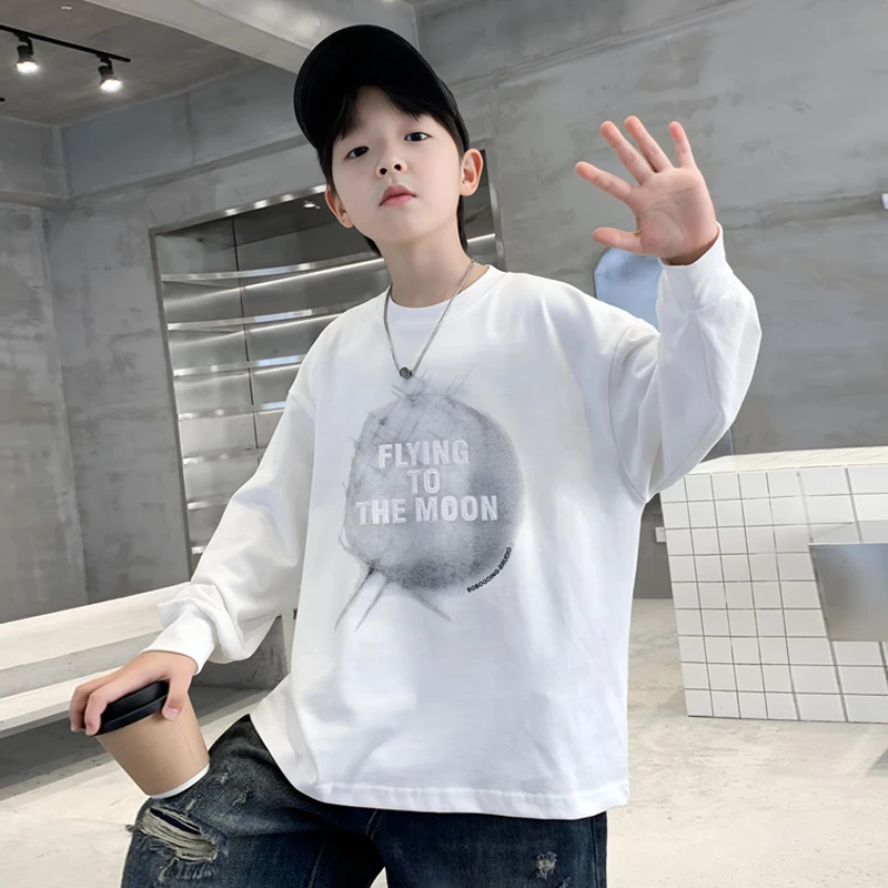 男童打底衫内搭春秋款中大童8-15岁男孩纯棉上衣6儿童长袖t恤洋气