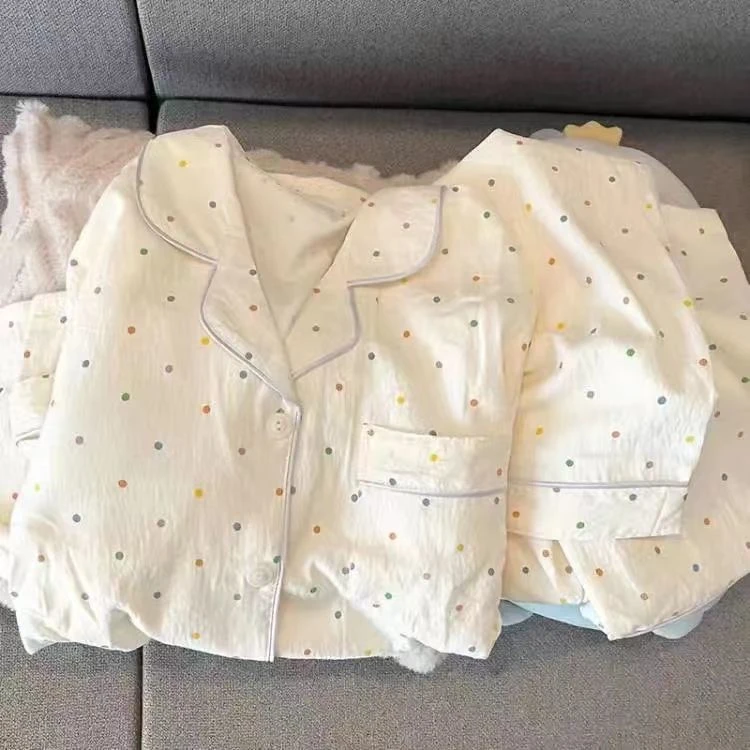 彩虹波点云朵棉睡衣春夏季家居服女款爆款2025新款外穿长袖裤套装