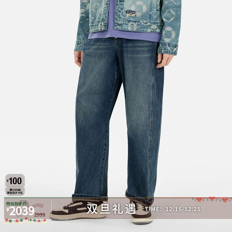 EVISU福神 2025 男士海鸥印花牛仔裤2ESHTM5JE10103DDN