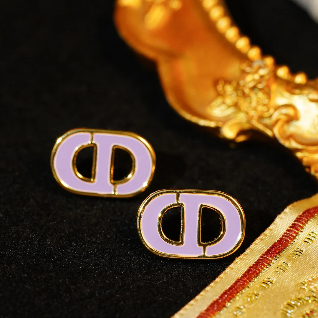 铜合金珐琅耳饰 【3113】LeLe 耳钉 cd 香芋紫珐琅经典百搭