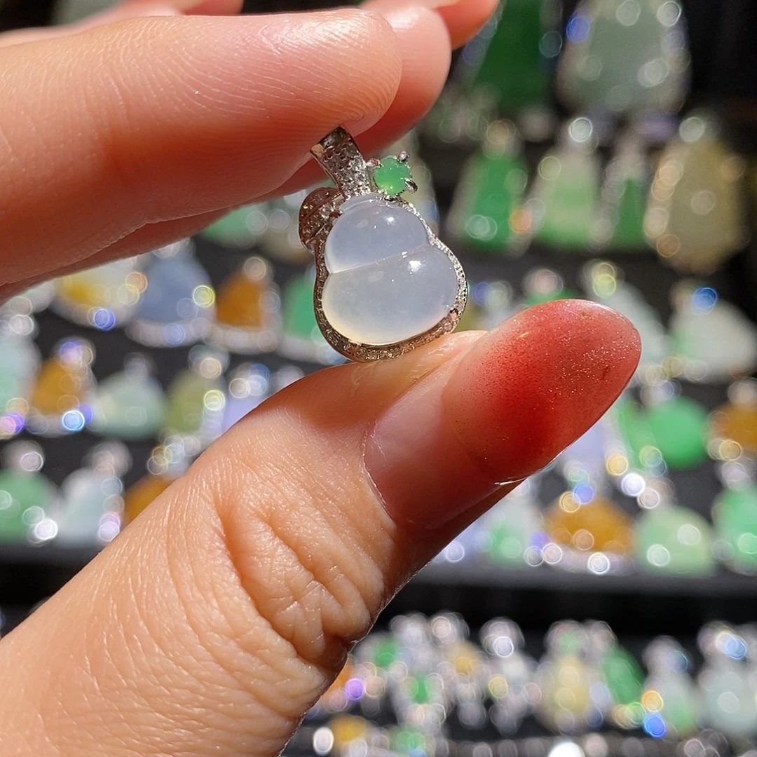 颈饰银S925镶嵌翡翠天然翡翠