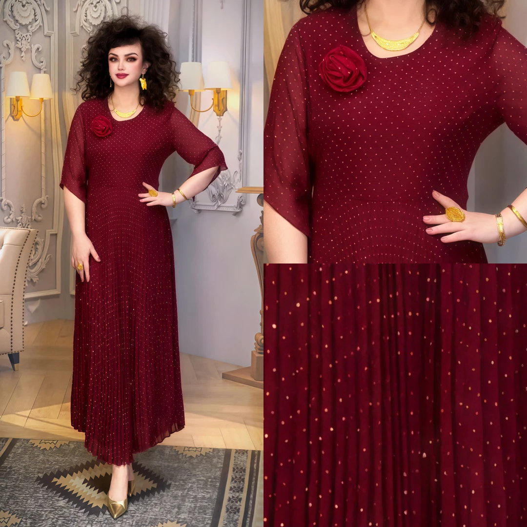 娜孜妮大码辣妈时尚女装 | 布灵布灵带钻美美连衣裙