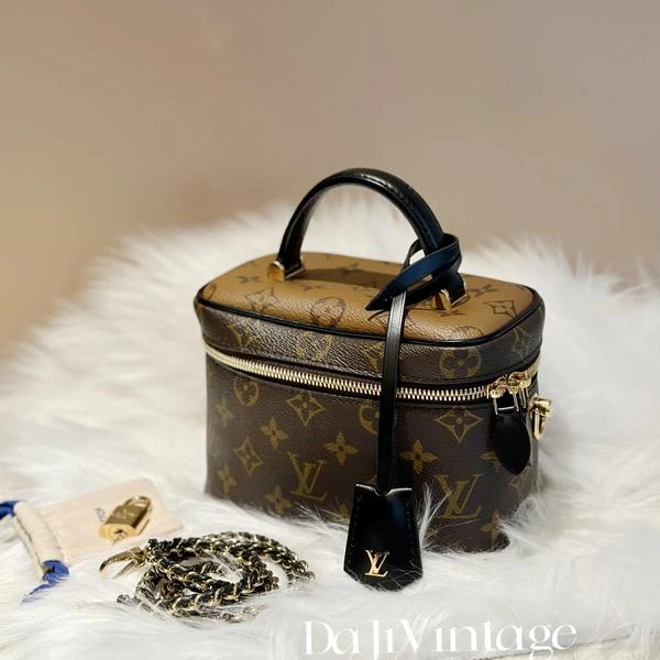 大吉中古/LV老花手柄化妆盒斜挎包