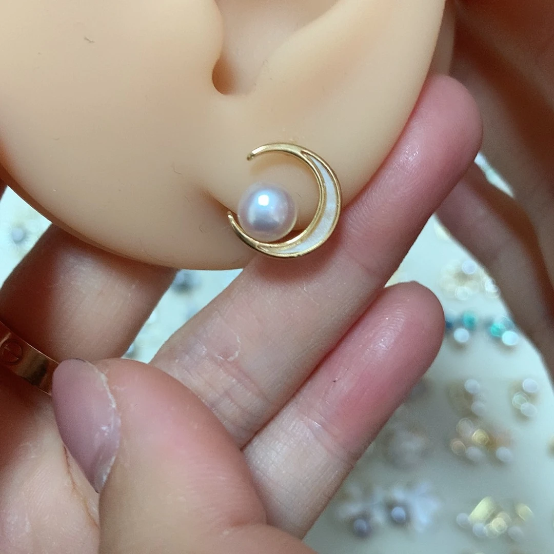 淡水珍珠耳饰合金