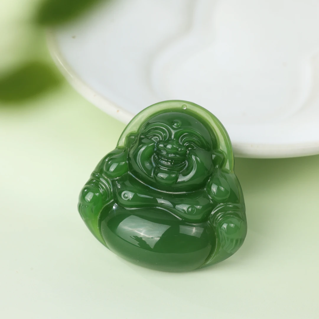 【央博玉】和田玉碧玉佛公吊坠-YB93550256-多样性发一|BHT5