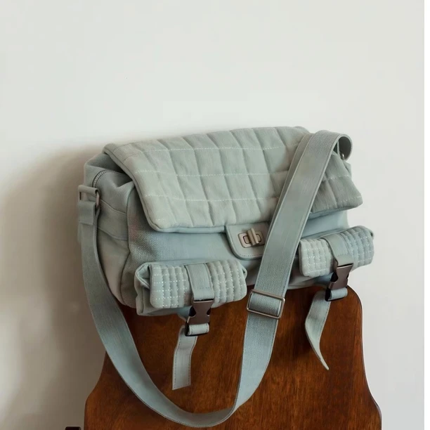 小伊Studio【青蛙王子】小众设计感水洗牛仔托特中古个性斜挎单肩包