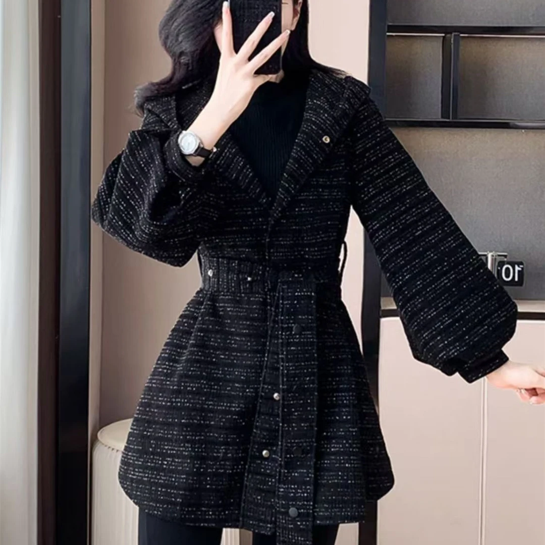 连帽外套女士大码200斤胖mm妈妈装秋冬季加厚显瘦洋气中长款大衣