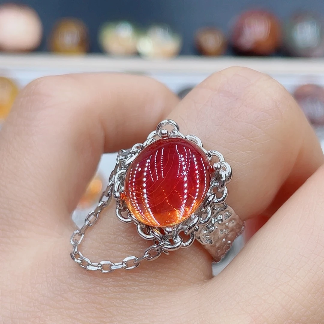 水晶戒指银S925镶嵌大****气