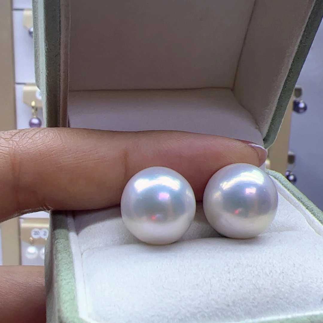 淡水珍珠耳饰银S925镶嵌