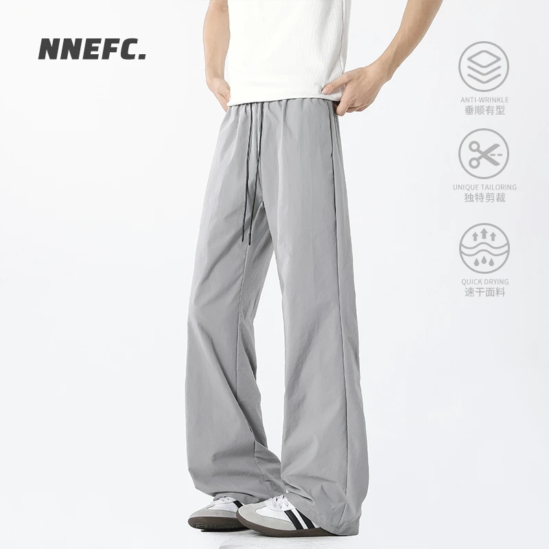 NNEFC速干休闲裤2025新款夏季凉感百搭透气男美式复古垂感直筒裤