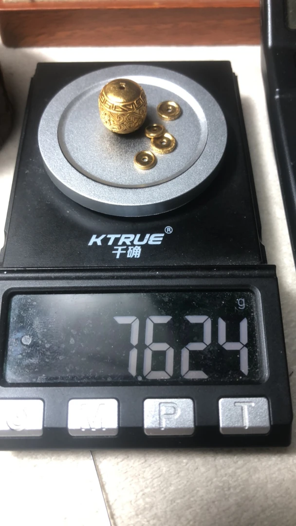 足金999回纹隔珠黄金文玩配饰