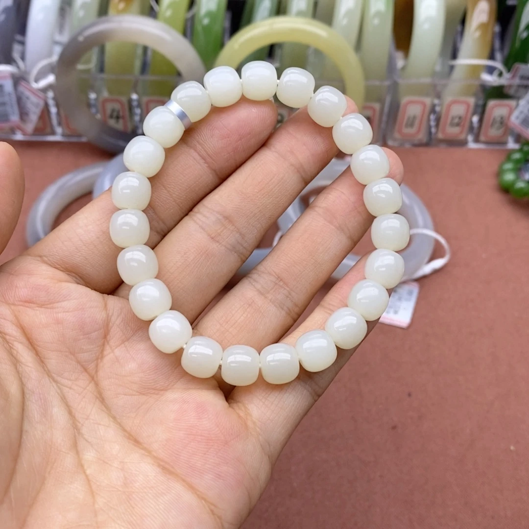 和田玉未镶嵌手串卡8