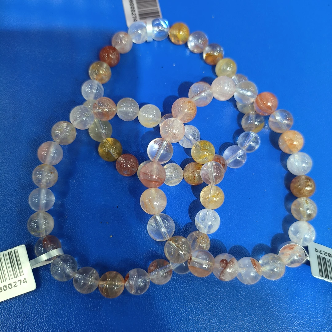 【书记甄选】天然红黄胶花单圈手链 多样性发一件 约8mm xl956