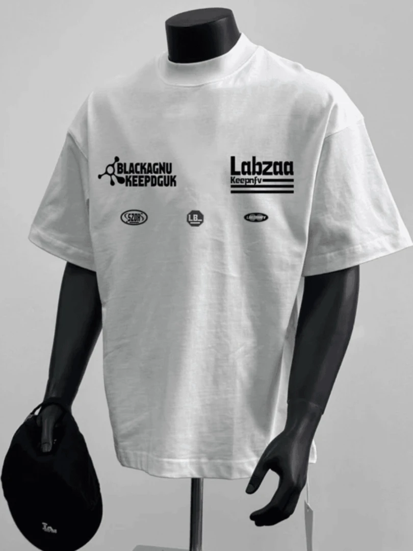 美式宽松小众设计感ins高街重磅纯印花棉短袖T恤夏季男女半袖上衣