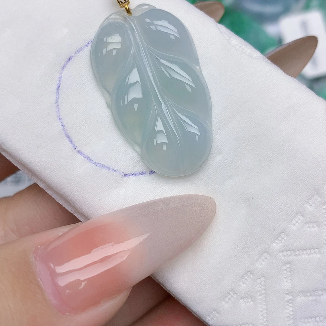 翡翠18K金镶嵌颈饰天然缅甸翡翠a货百元以上9元证书费自理