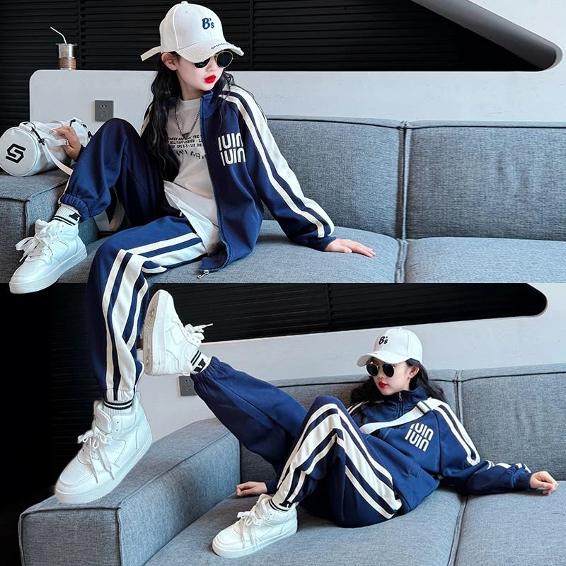 FAVMARTHA女童运动套装秋装2025新款洋派儿童韩版潮酷穿搭女大童