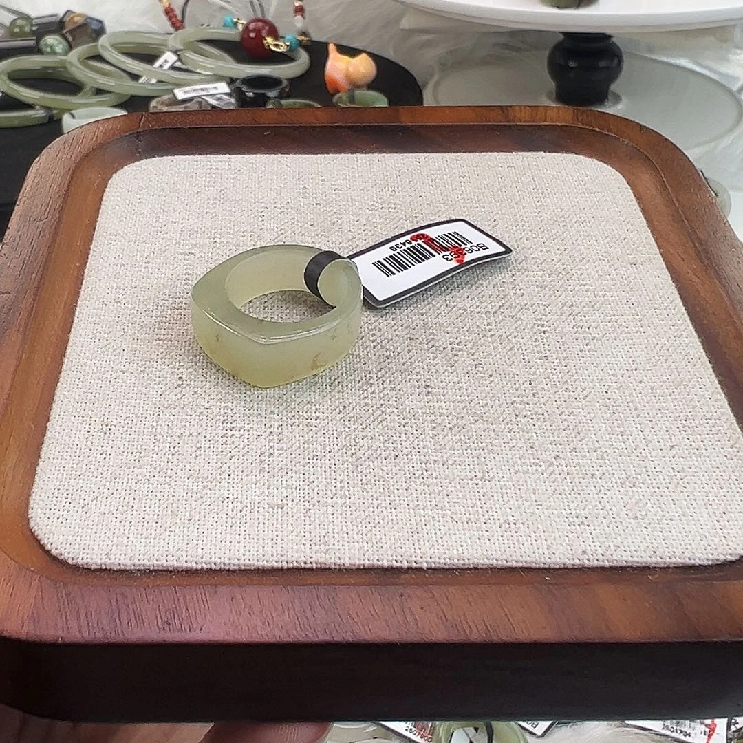 和田玉未镶嵌戒指w98蜂蜜水马鞍15.7不退换