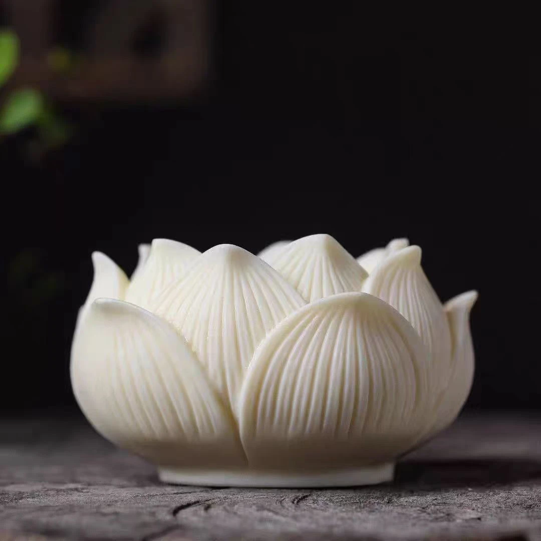 于舒复古香炉家用室内香插手工莲花香座香薰炉香托＋带香  7664