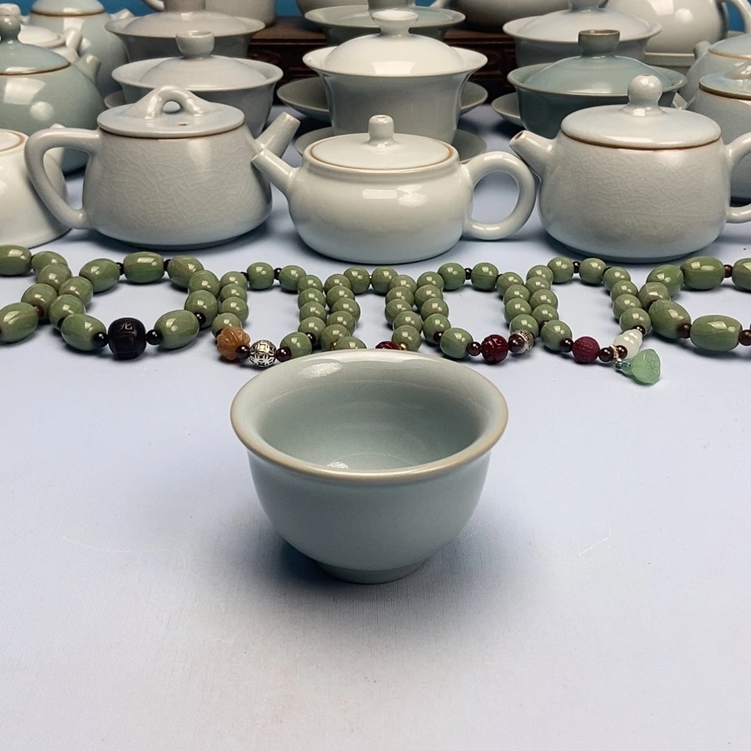 杯天青永乐压手杯原矿原釉原产地