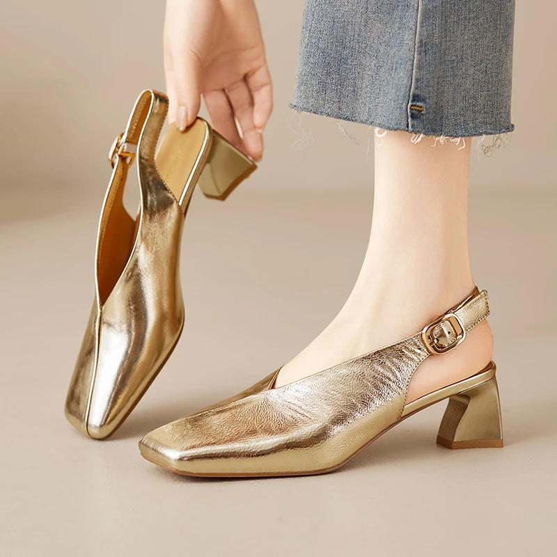 跟高5cm/34-39/百搭气质舒适柔软浅口方头豹纹时尚休闲洋气凉鞋女