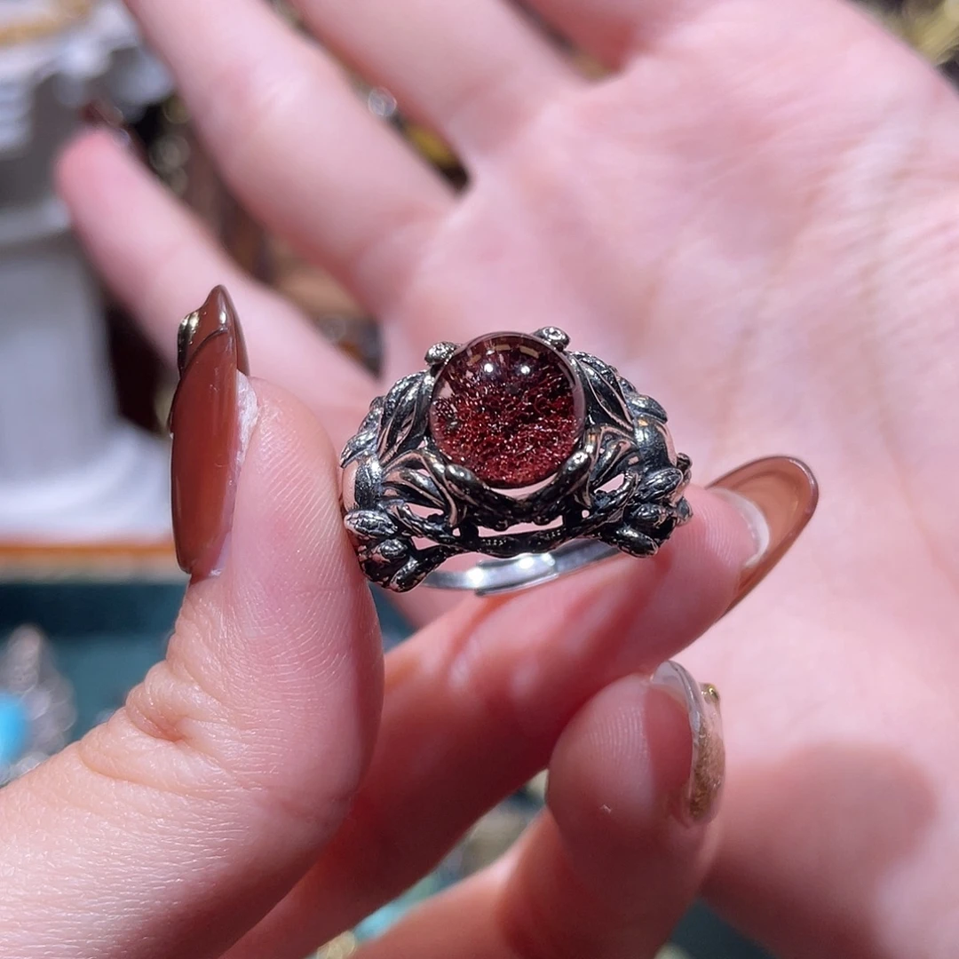 水晶戒指银S925镶嵌