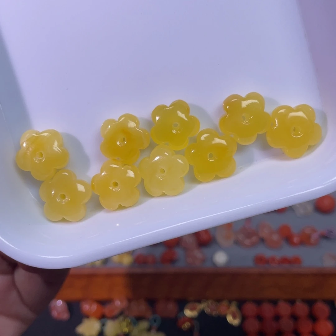蜜蜡未镶嵌裸石花扣卡13+拍一发一直播间挑选