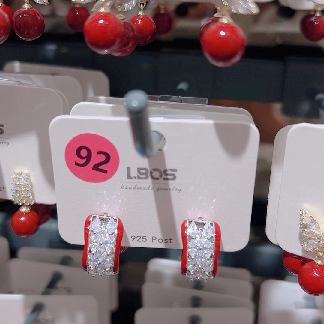 锆石纯铜合金耳环