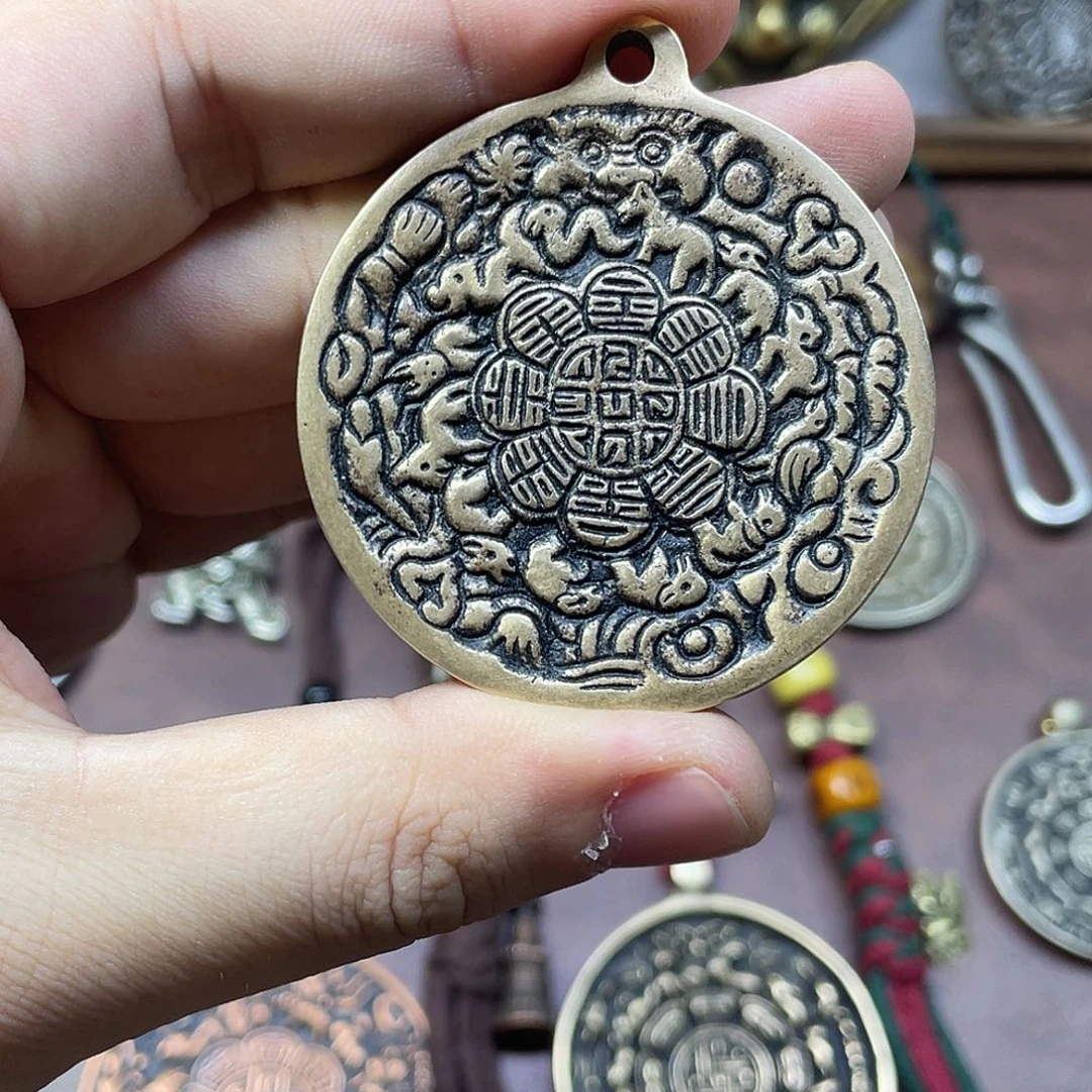 藏传猫头鹰九宫八卦牌