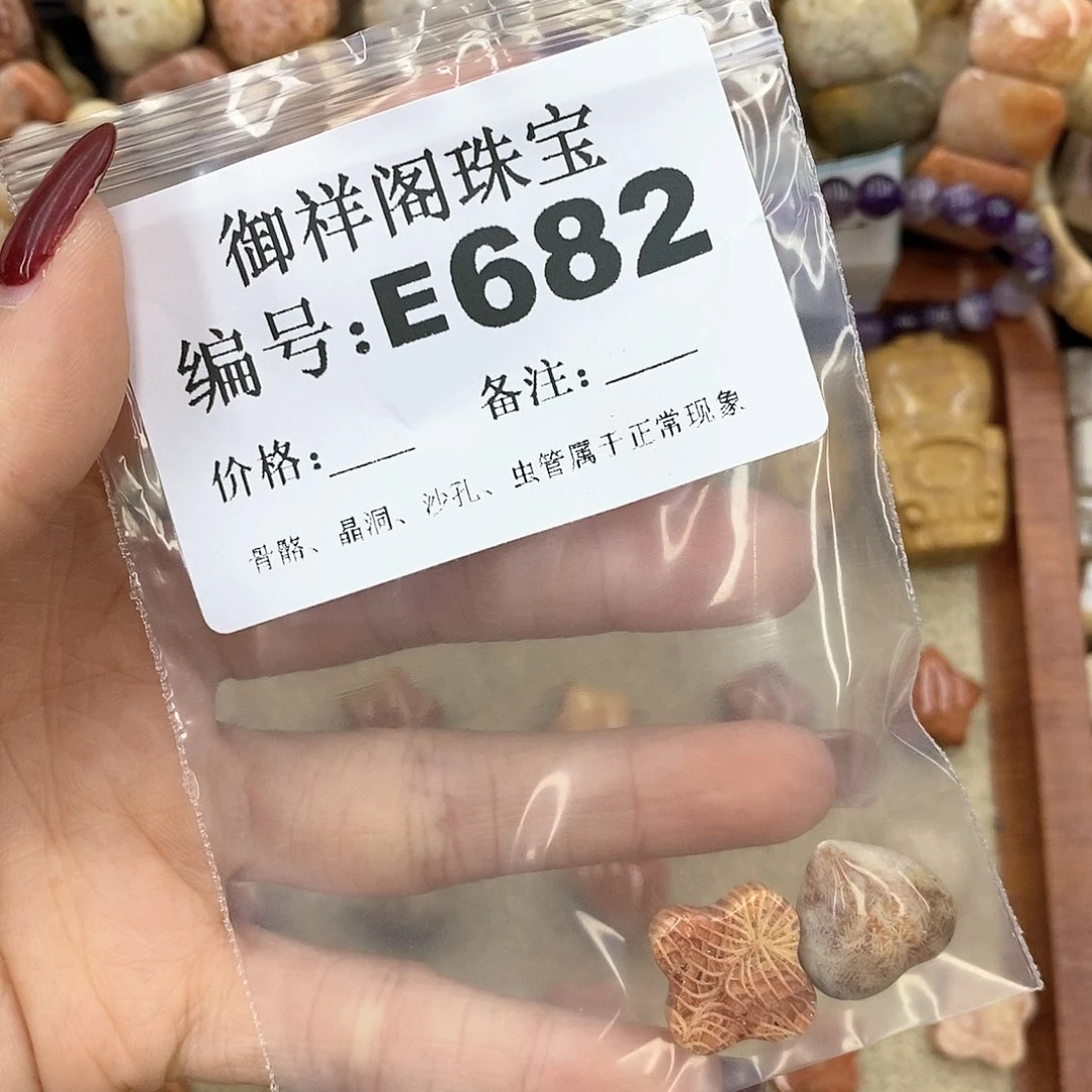 硅化珊瑚（珊瑚玉） E未镶嵌打**浪