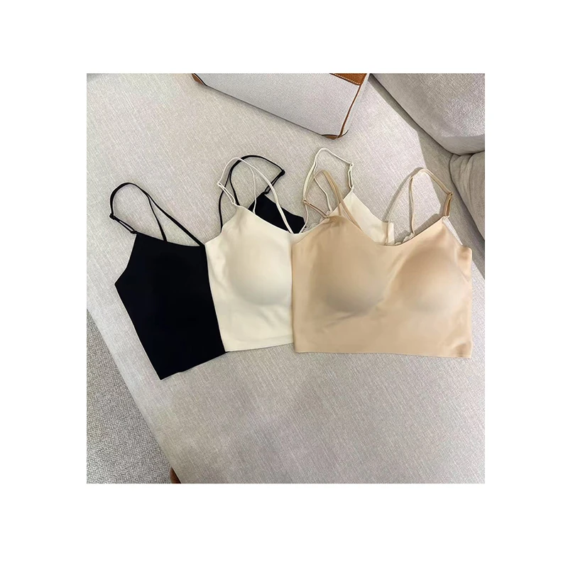 【夏季新款】时尚通勤百搭舒适运动美背无痕吊带蕾丝背心D25079