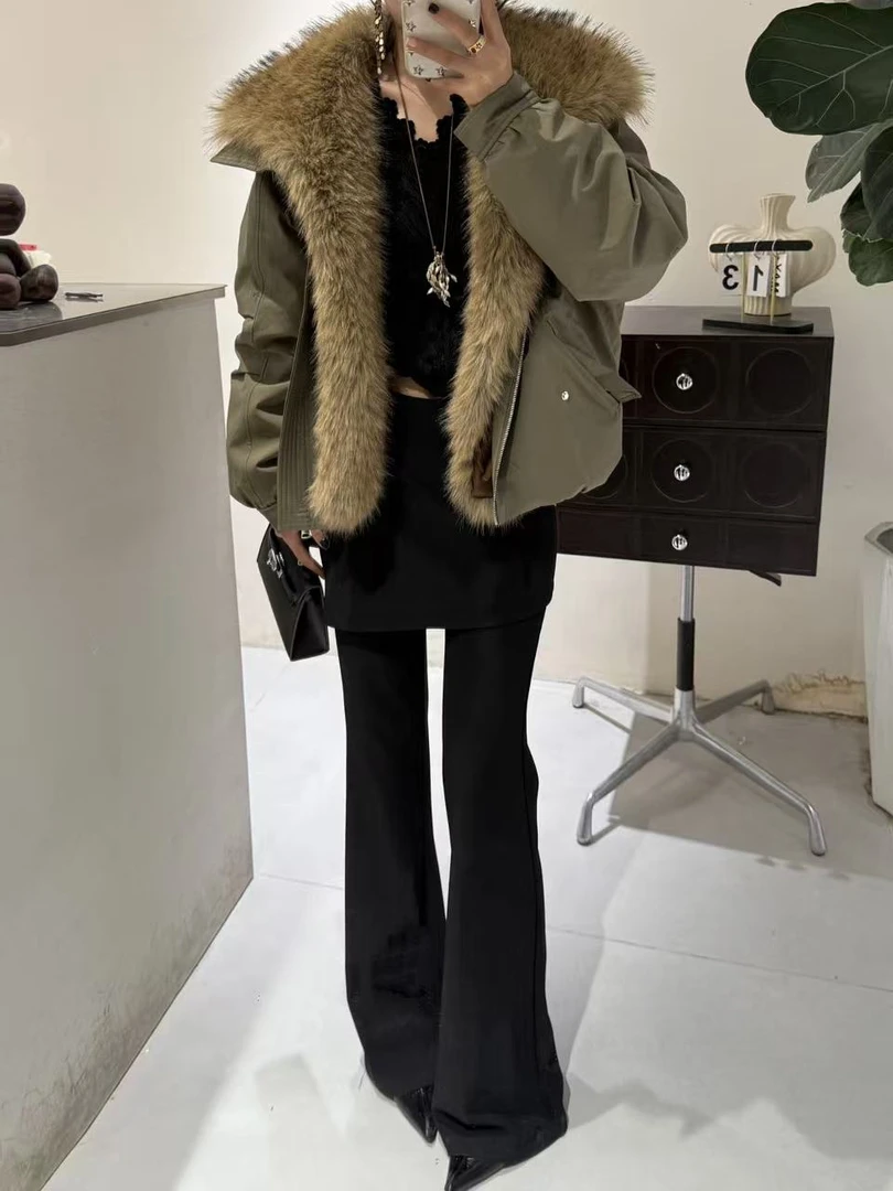 冬季新款韩版常规款大毛领派克服女时尚气质加厚外套女