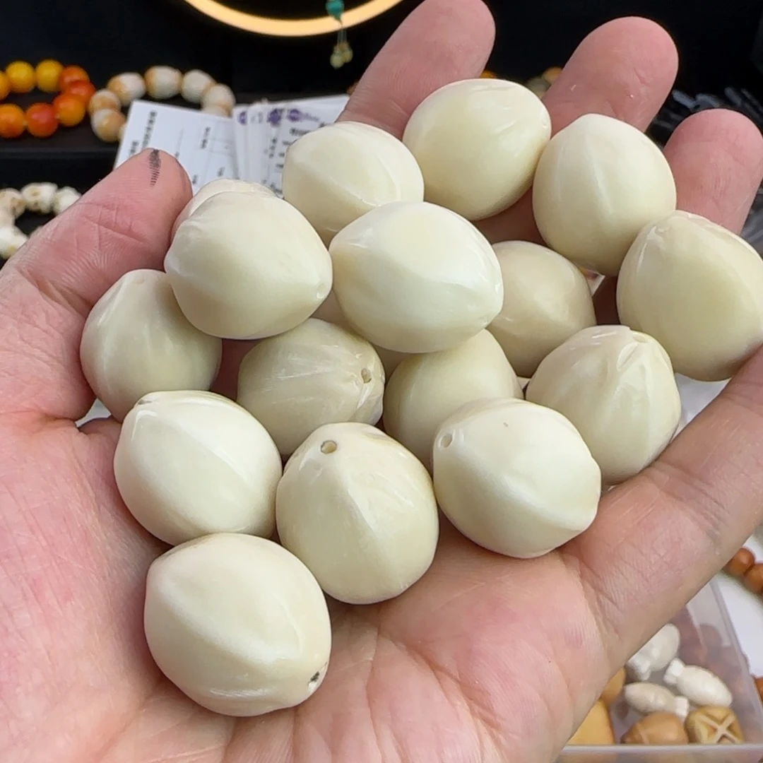菩提根/象牙果吊坠瑕疵白色花骨朵5颗