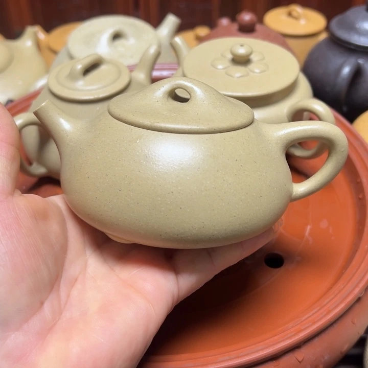 绿***山茶壶紫砂宜兴原矿本绿御皇段