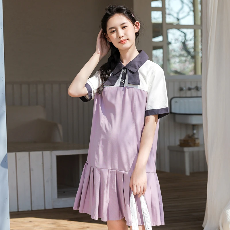 初中生连衣裙夏季2025新款学院风jk裙子15岁女孩大童中学生夏装女