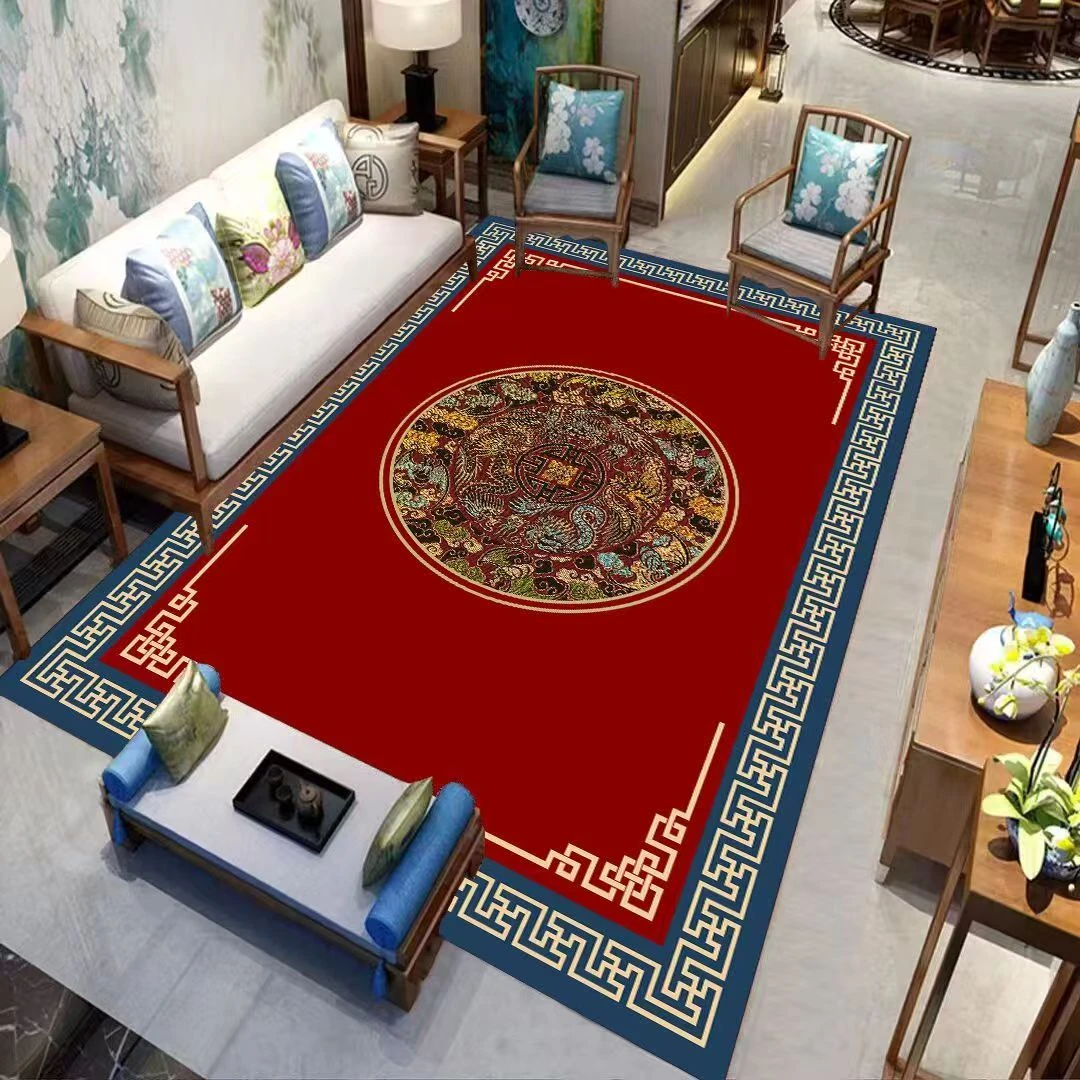 新中式百搭客厅地毯铺装吸水吸油防滑耐磨防滑地垫