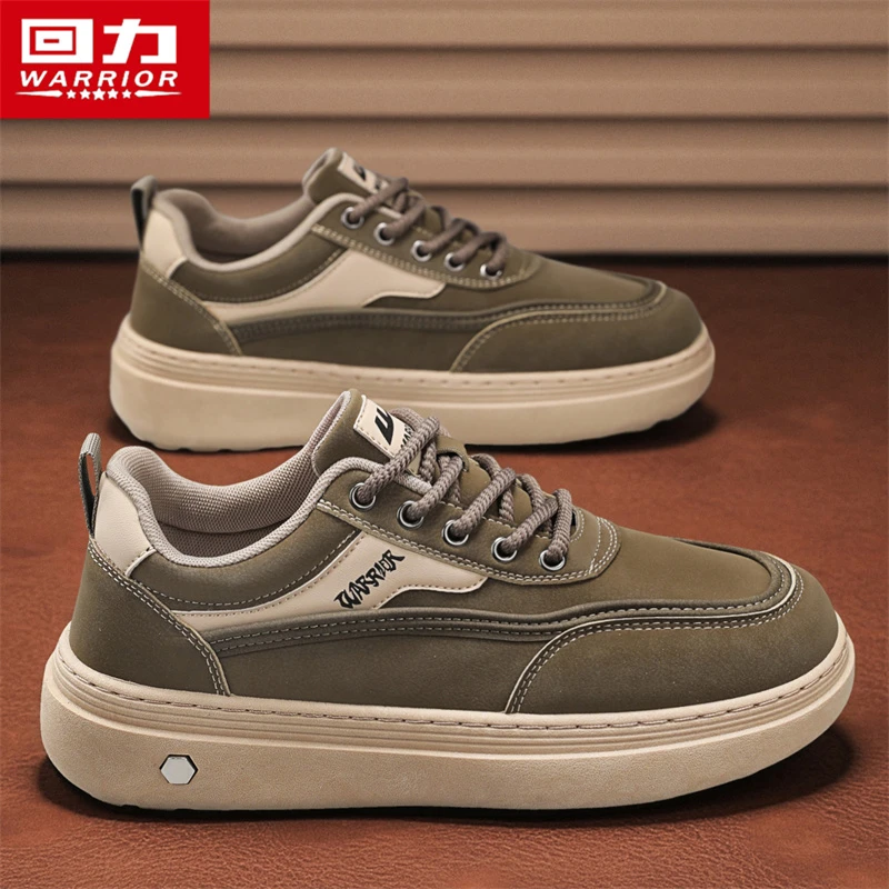 回力男鞋2025新款冬季皮面休闲运动皮鞋软底开车小众设计宽头板鞋