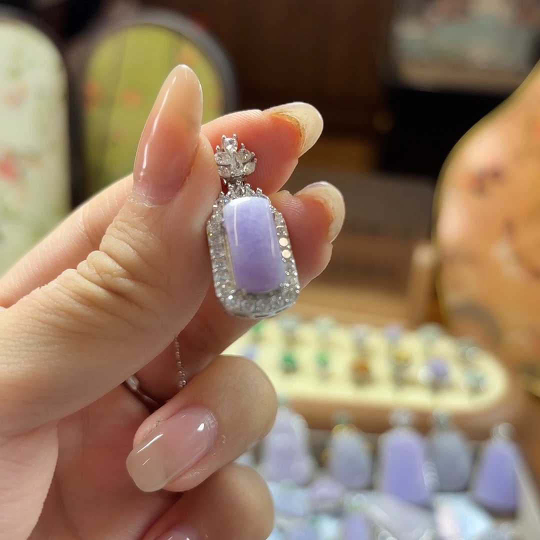 翡翠银S925镶嵌吊坠(不含链)