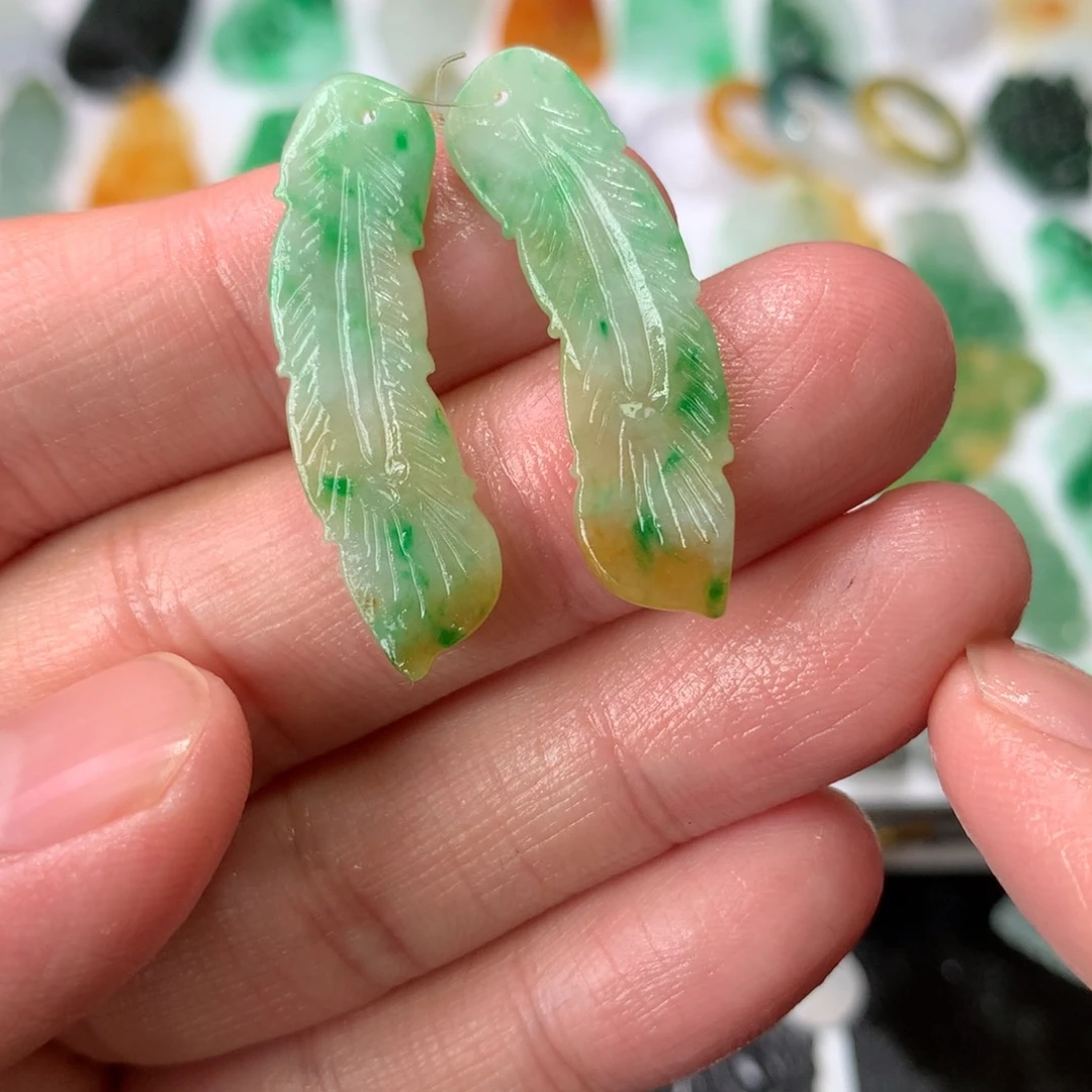 未镶嵌定制翡翠耳饰