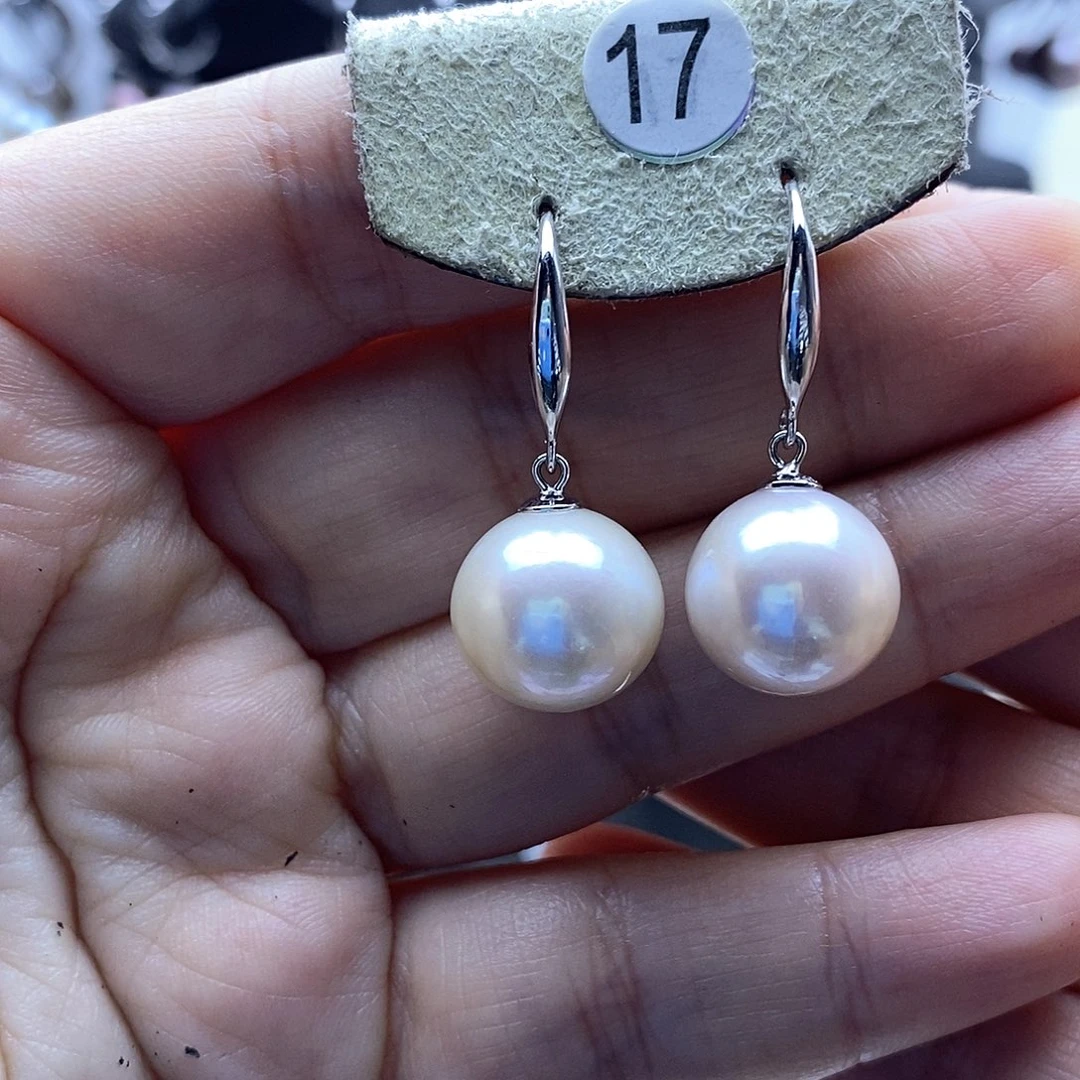 银S925镶嵌淡水珍珠耳饰