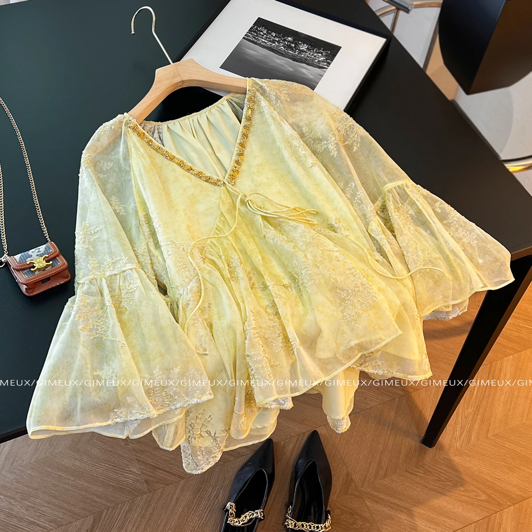 法式高级感时尚洋气碎花长袖衬衫女2025新款仙气宽松百搭防晒上衣