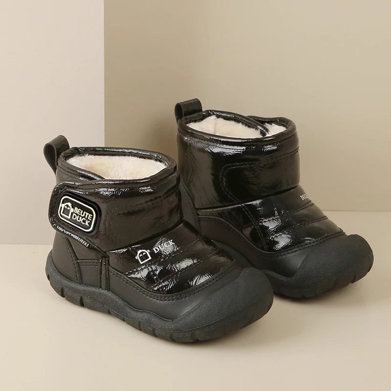 BEUTE DUCK儿童雪地靴冬季男童棉靴加绒女童短靴宝宝雪地棉防泼水