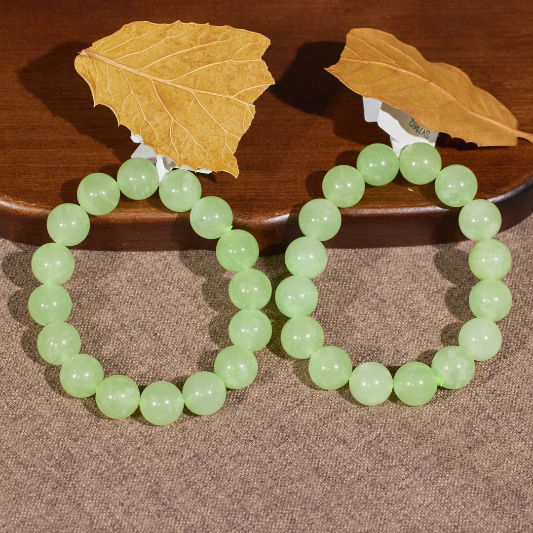 非遗好物分享【九华山】翠青*和田玉手串（多样性发其一）（卡12）N7073