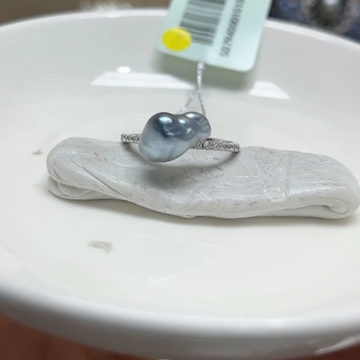 银S925镶嵌戒指海水珍珠49号
