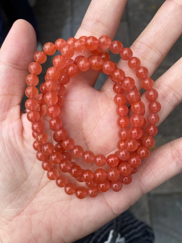 南红玛瑙6mm冰樱桃红多圈手串手串