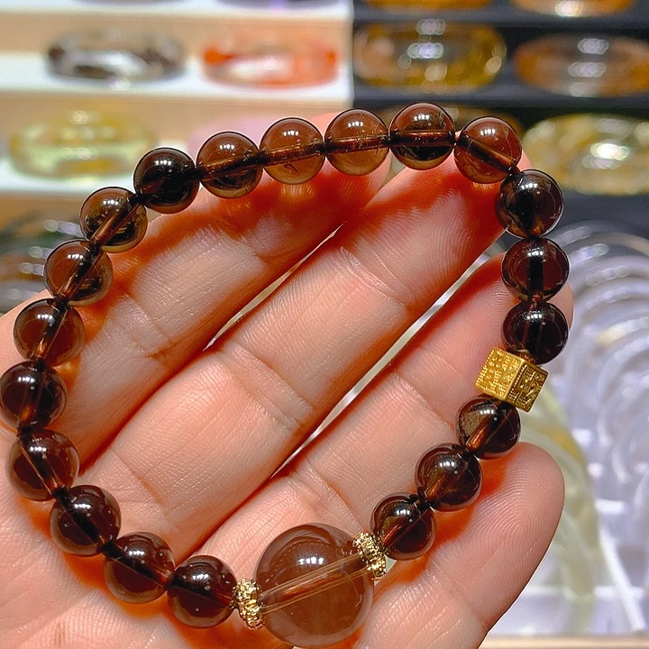 烟晶手链未镶嵌森***妮天然水晶手链