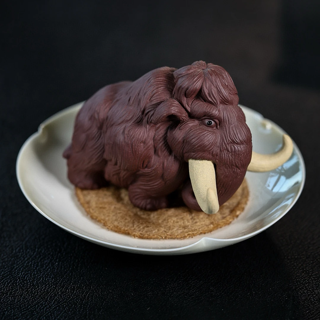 猛马象原矿紫泥玉金沙泥料长13宽8.5高8.5李健伟老师精工作品