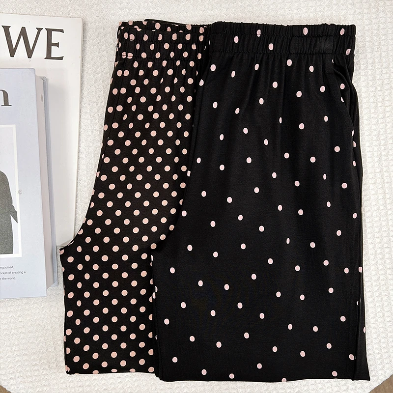 【小圆点】耐看可外穿洋气九分莫代尔薄款睡裤百搭女休闲居家裤